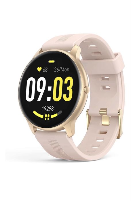Ceas SmartWatch si Bratara Fitness 2in1 WiX™, Carcasa UltraSlim, Apelare Bluetooth FULL Touch Fitness Tracker, Monitorizare Ritm Cardiac, Gold Edition