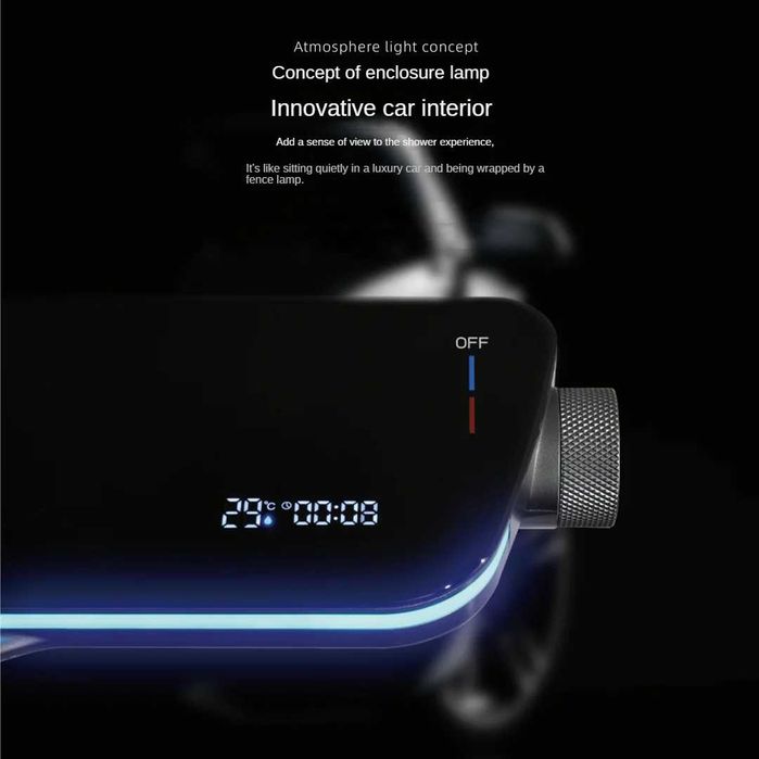 Модерен душ с дисплей LED подсветка и корпус от темперирано стъкло D08