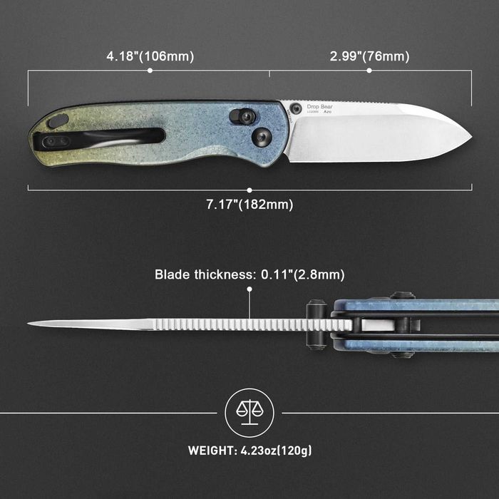 Луксозен джобен нож Kizer DropBear Titanium LC200N
