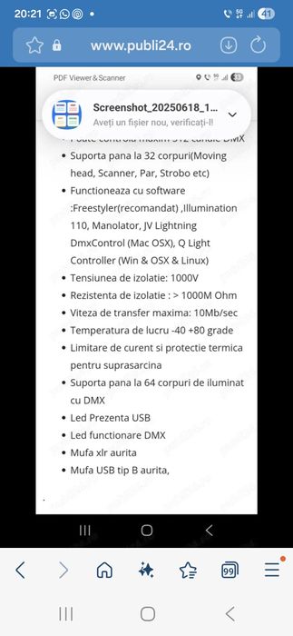 Controller Lumini Mixlight USB-DMX512 Pro