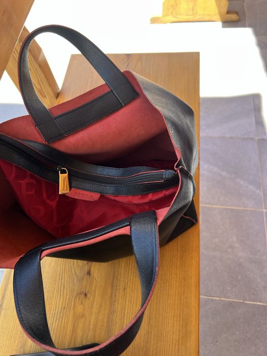 Чанта естествен велур и кожа Furla