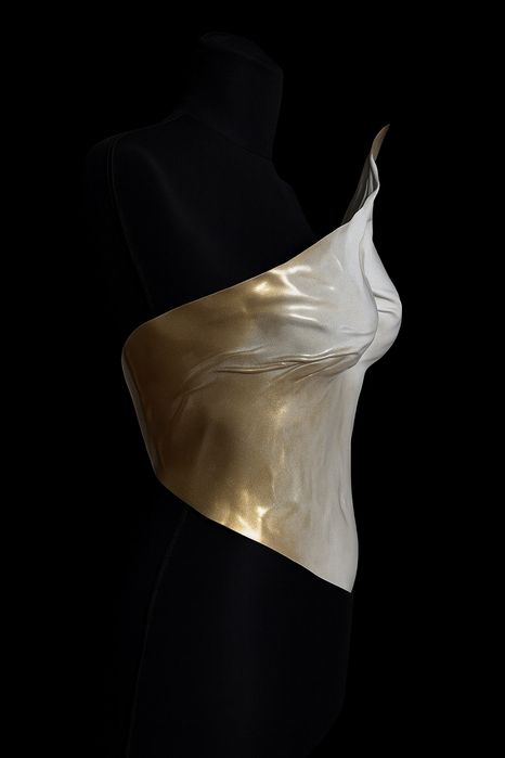 Corset auriu sidefat Lussy – handmade