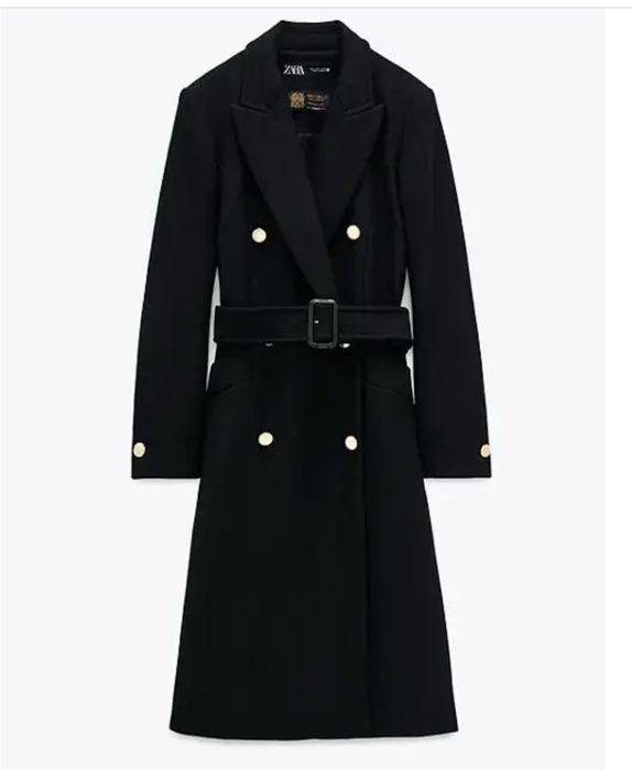 Zara черно палто Manteco XS