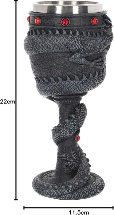 Set 2 pocale decorative - Night Black Wolf Face / Dragon Spiral