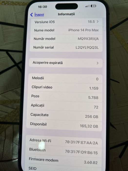 Vand iphone 14 pro max