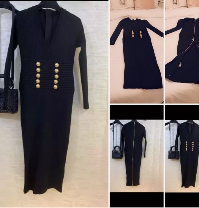 Rochie lunga cu fermoar auriu