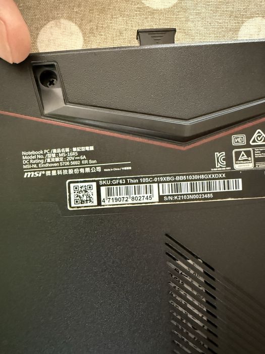 MSI GF63 Thin 10SC – i5-10300H, 16GB RAM, GTX 1650, 512GB SSD + 1TB HDD