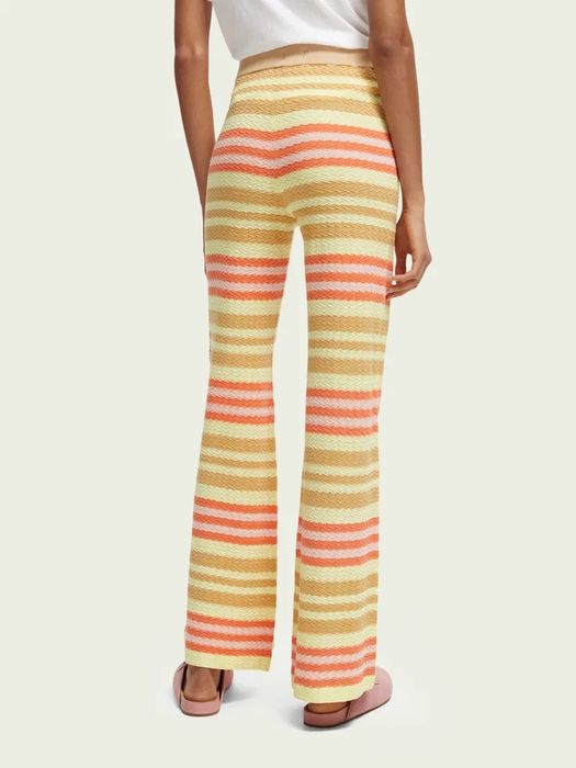 Дамски плетен разкроен панталон