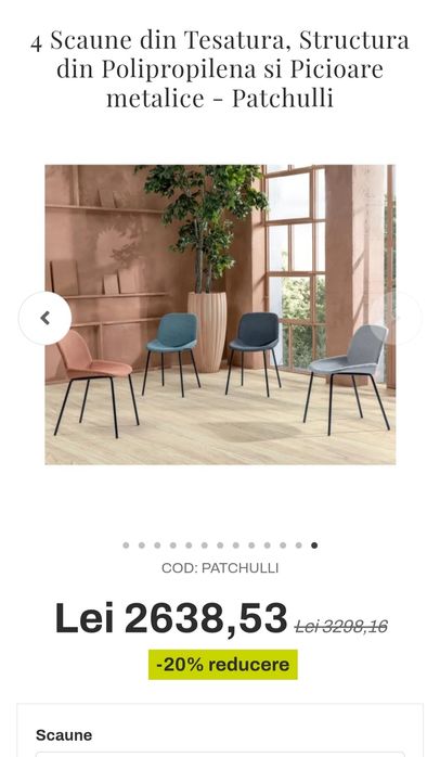 Vând scaune NOI Eva bucatarie/living Casa Italia