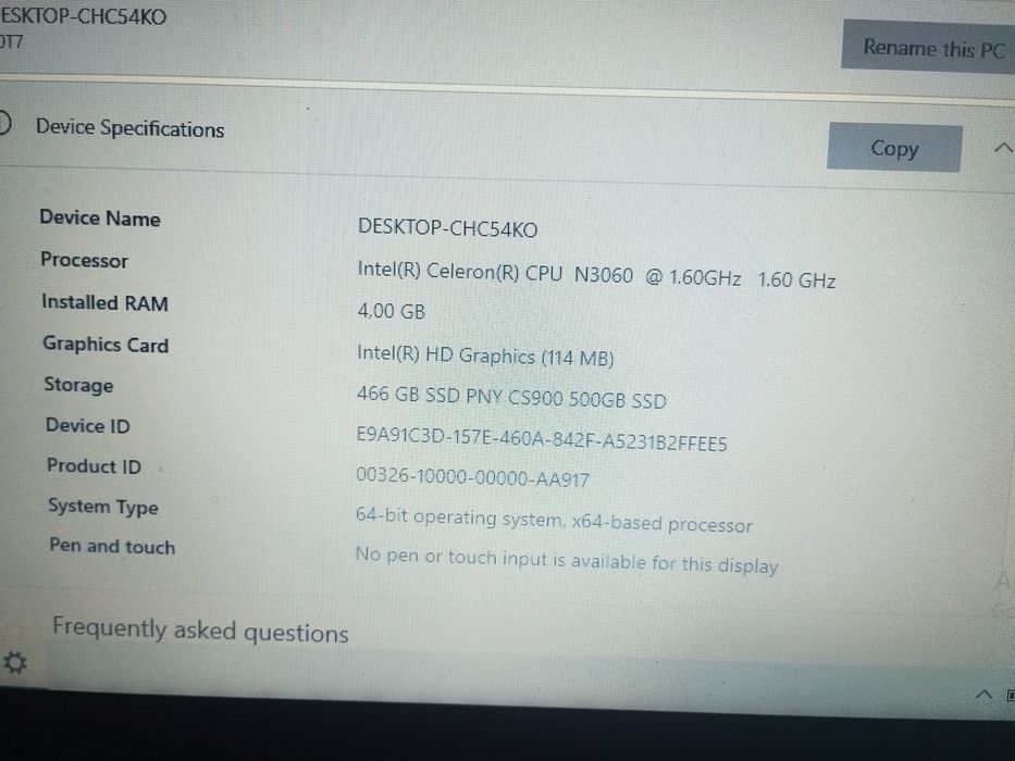 Лаптоп LENOVO 110-15IBR Model 80T7 15,6"