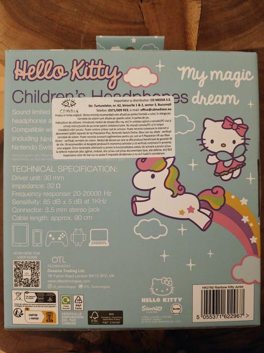 Casti pentru copii Hello Kitty