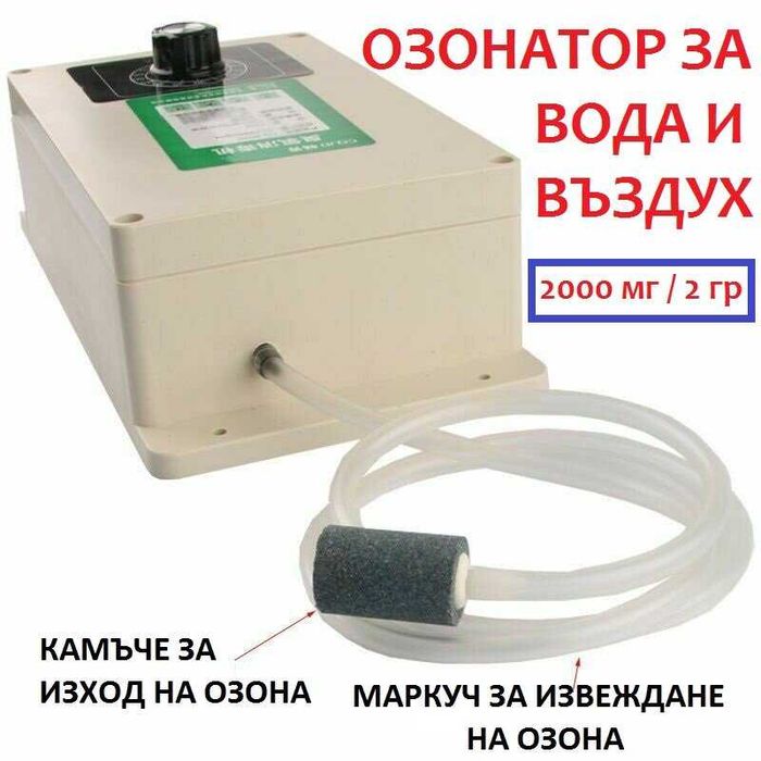 2000мг/ч Пречистващ Озонатор за Баня Дезинфекция Вода Въздух Храна