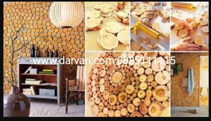 дървени шайби от различни видове дървесина