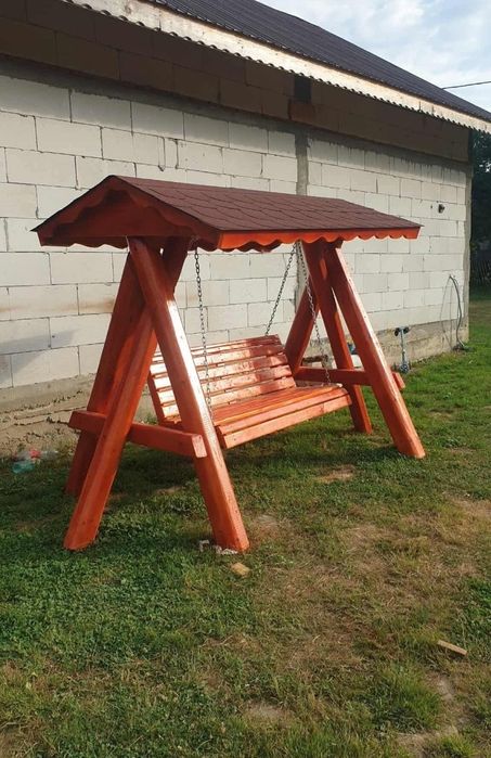 Leagan rustic din lemn masiv