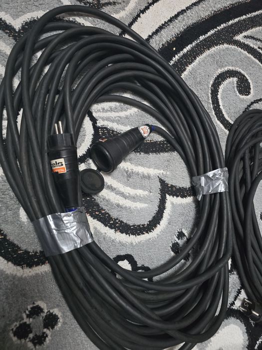 Prelungitoare electrice profesionale 20m 3G2.5 – cablu gros, 3 bucăți