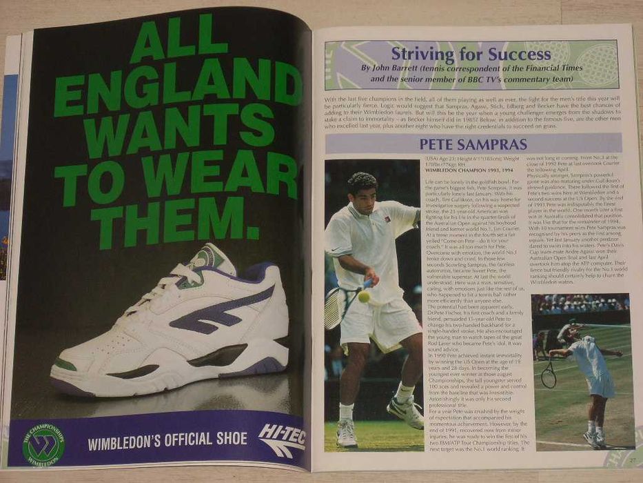 Официално списание от тенис турнира Уимбълдън 1995 с Магдалена Малеева