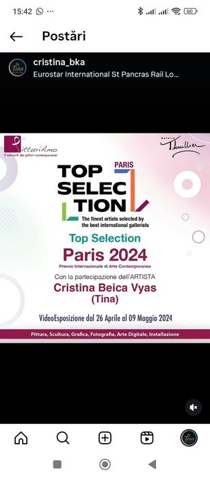 Tablou AUTOPORTRET premiat la Paris 2024