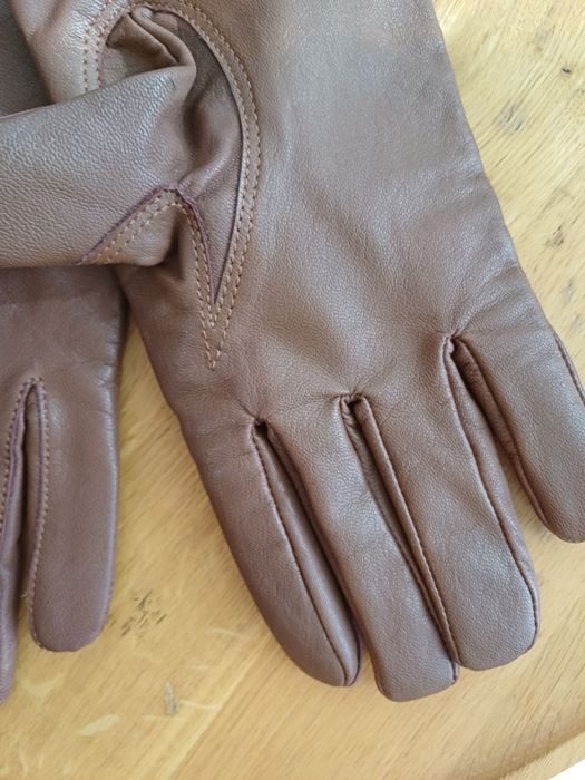 Кафяви ръкавици от естествена кожа