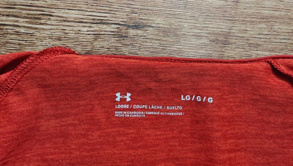 Under Armour Червена мъжка фланелка за фитнес / бягане размер L
