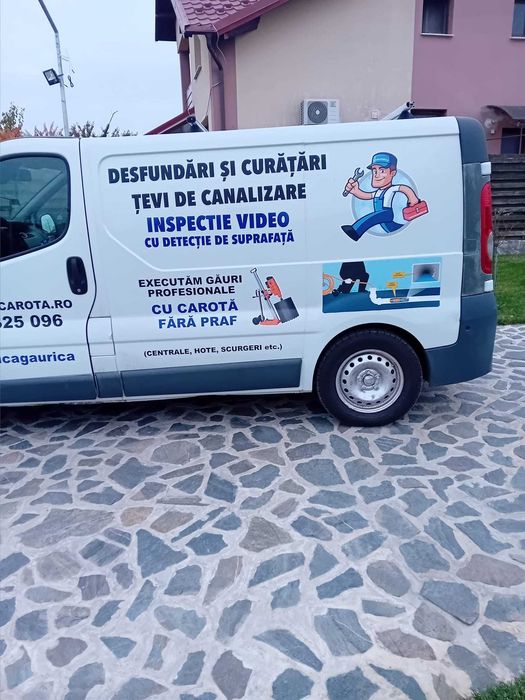 Desfundare,curățare,inspectie video.carota.gauri hota.centrala
