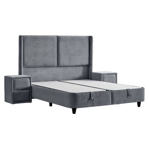 Тапицирана спалня с матрак DIANA 140 x 200 - тъмносив 328
