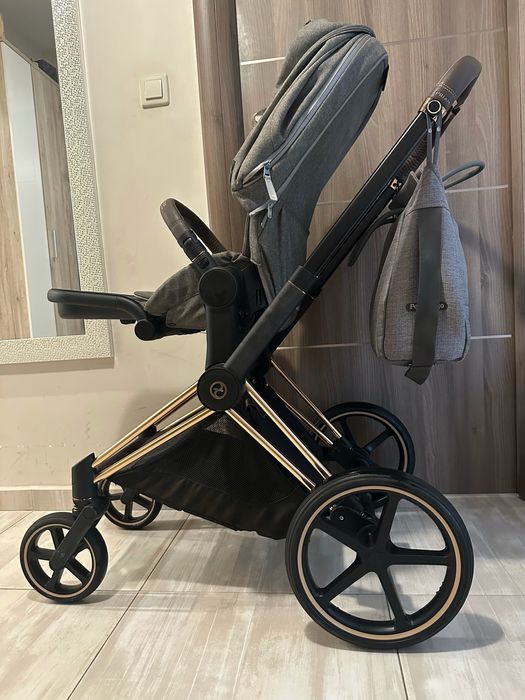 Cybex Priam 4 Rose Gold+ Manhatan grey + чанта, стойка за чаша, чадър