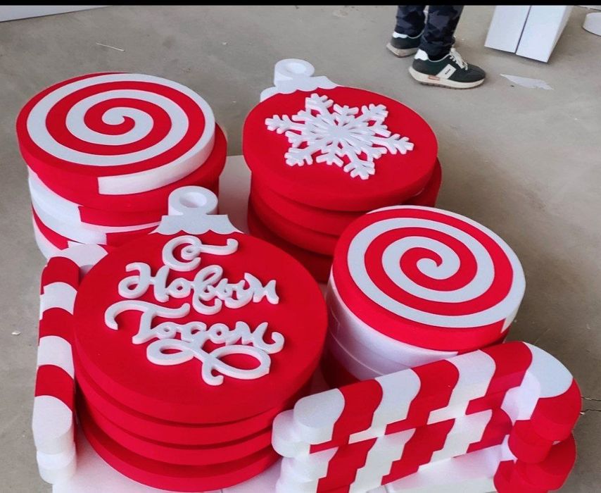 Новогодний декор из пенопласта