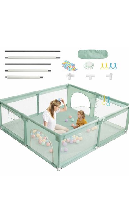 Tarc bebe 180x200 cu mingi si inele - stare buna