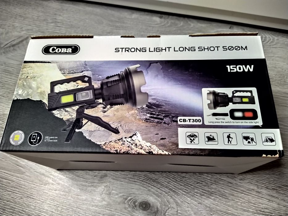 Lanterna, Proiector XHP90.2+COB 150W Pescuit, Vanatoare Model Nou