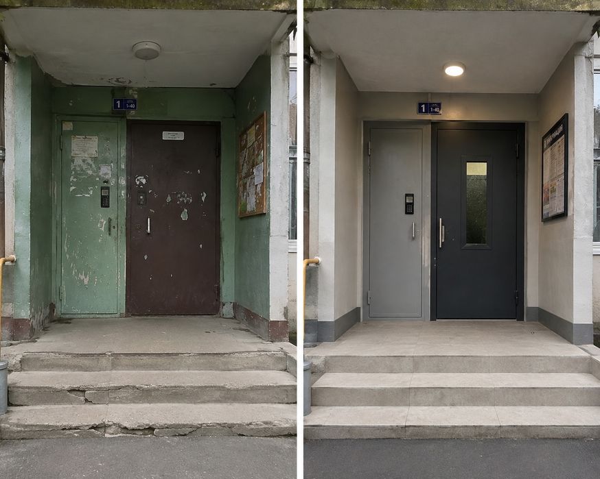 Ремонт подъезда под ключ.Недорого