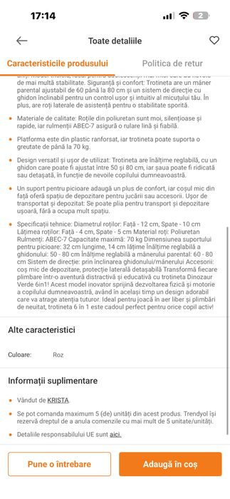 Tricicleta 3 in 1 copii