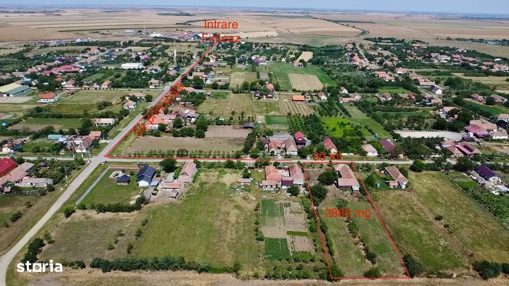 Casă de vânzare 4camere la țară teren2880mp(com Friteaz 23 km de Arad)