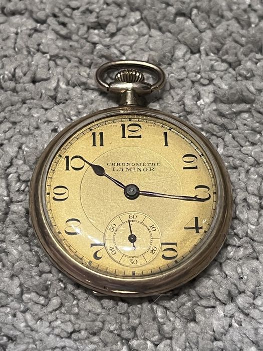 Ceas de buzunar mecanic vechi LAMINOR Genève –  funcțional