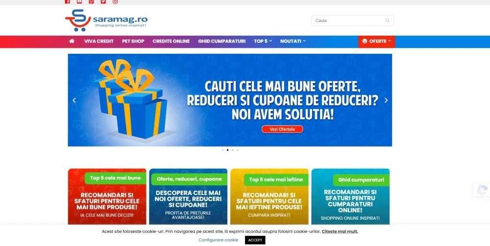 Vând site saramag.ro portal oferte & ghiduri, 300+ articole SEO,