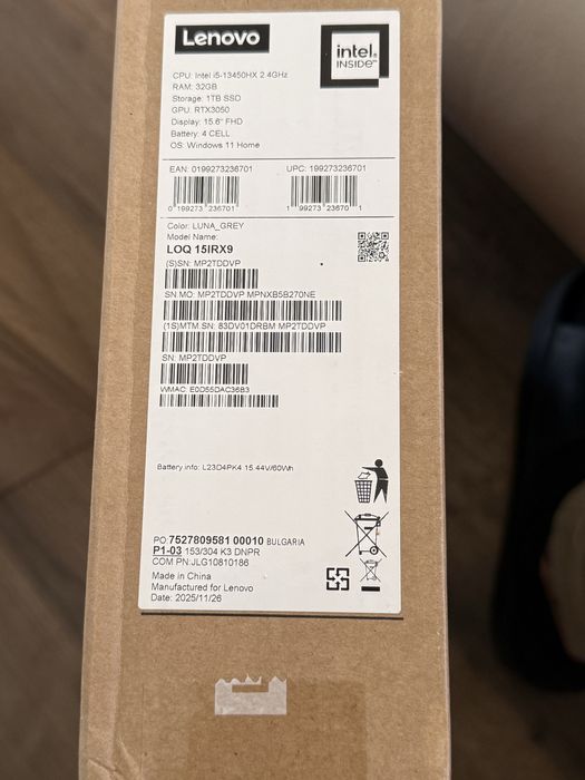 Леново LOQ15IRX9 RAM 32 , 1TB