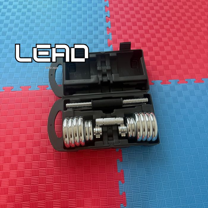 Gantel 15 kg Leadsport | Universal nabor | Uy va zal uchun