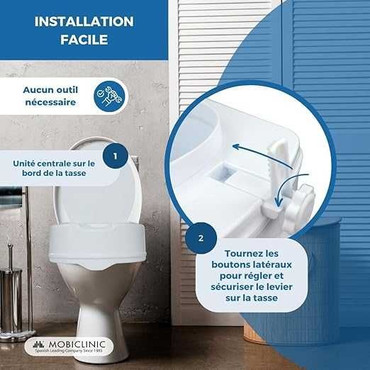 Mobiclinic Titan тоалетна седалка с капак за възрастни и трудноподвижни 14 см