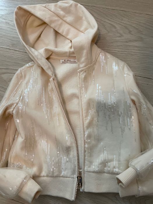 Bluzon cu fermoar, paiete, firma italiană, fetițe 4-6 ani