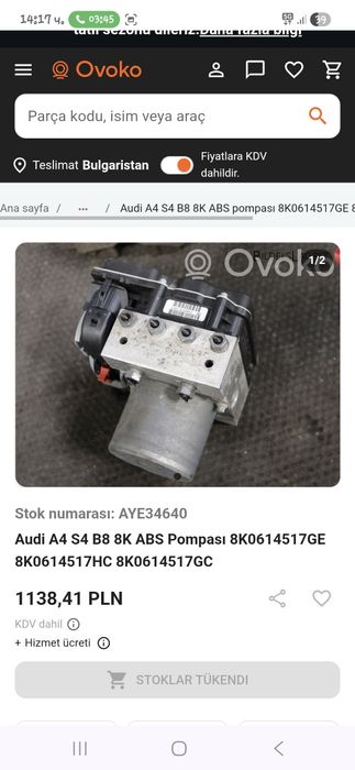 ABS Audi A4 S4 B8 8K
