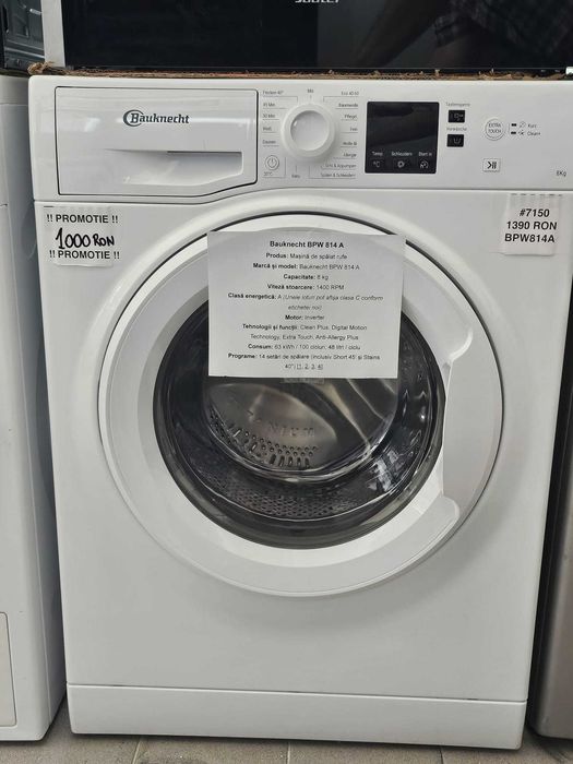 !! PROMOTIE !!   Mașină de spălat Bauknecht BPW 814 A +Factura +Garantie 12 luni