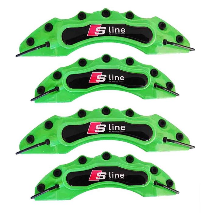 Капаци за спирачни апарати Ауди AUDI Sline комплект 4 броя зелени