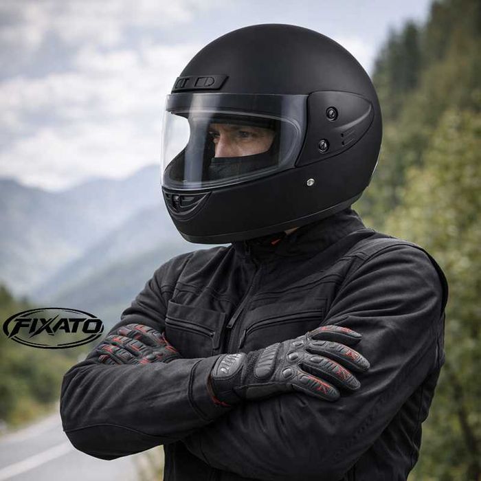 Casca Moto/Scuter/ATV, viziera detasabila, marime universala, Negru
