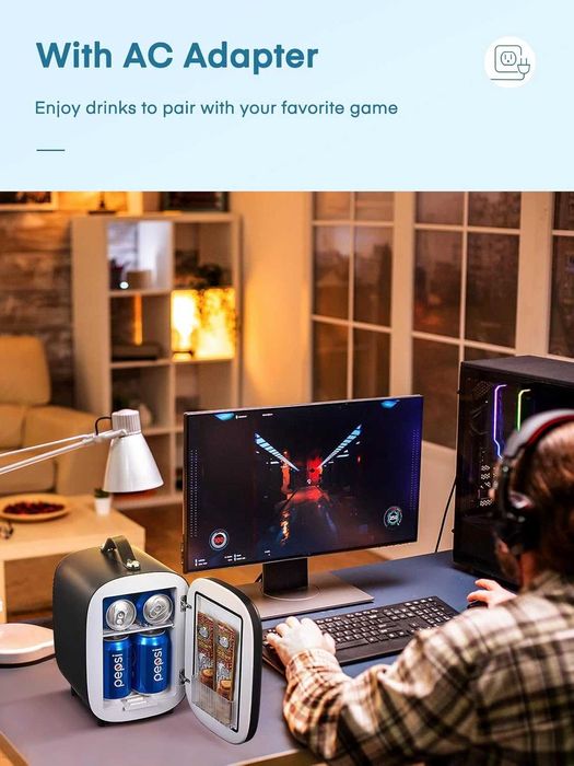 Mini frigider portabil FOHERE, frigider mic de 5 litri/6 cutii