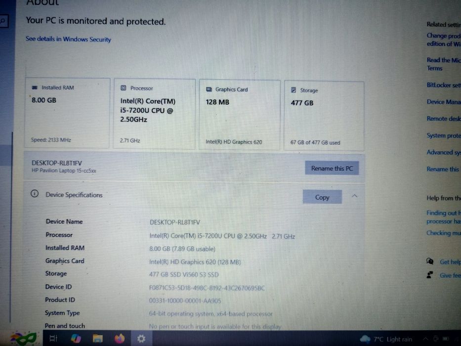 hp pavilion 15 i5 8gb 500Gb