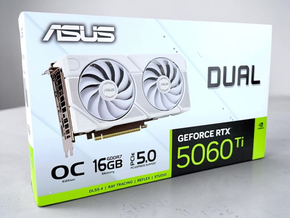 Видеокарта ASUS Dual GeForce RTX 5060 Ti White OC 16GB GDDR7 НОВА! Фабрично запечатана!