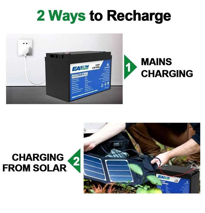 Baterie Easun LiFePO4, capacitate 100 Ah, protectie IP65, 12 V-100 Ah