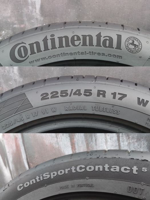 2бр. летни гуми 225/45/17 Continental 
7.36mm грайфер
dot23
