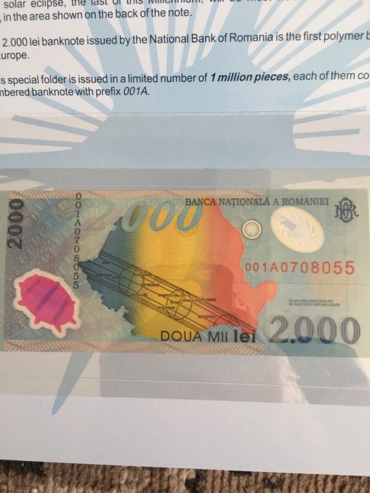 Bancnota 2000 lei eclipsa !