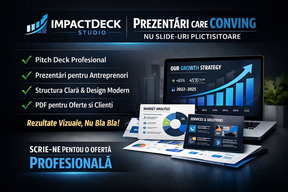 Prezentări Business Profesionale PPT | Pitch Deck & Oferte PDF
