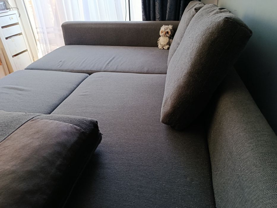 Ъглов разтегателен диван - сив, ИКЕА